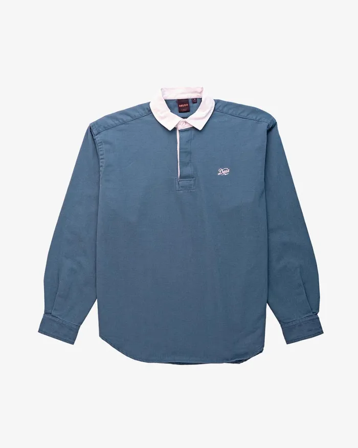 Men Leon Rugby Shirt 8211 True Blue Deus Ex Machina Shirts Men Leon Rugby Shirt 8211 True Blue Deus Ex Machina Shirts