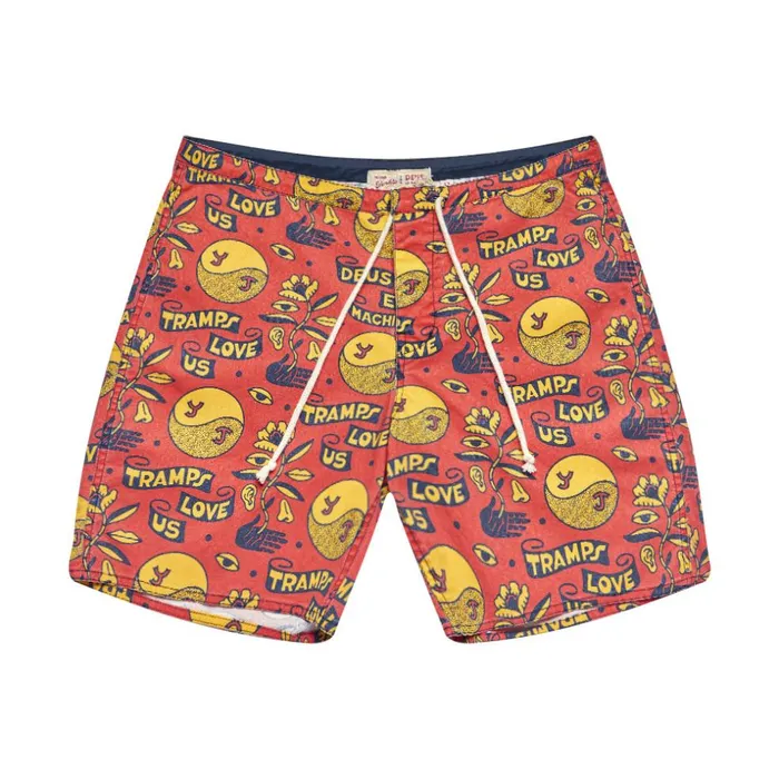 Men Love Tramp Boardshort 8211 Red Molten Deus Ex Machina Boardshorts