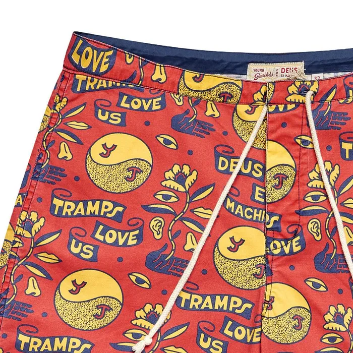 Men Love Tramp Boardshort 8211 Red Molten Deus Ex Machina Boardshorts Men Love Tramp Boardshort 8211 Red Molten Deus Ex Machina Boardshorts