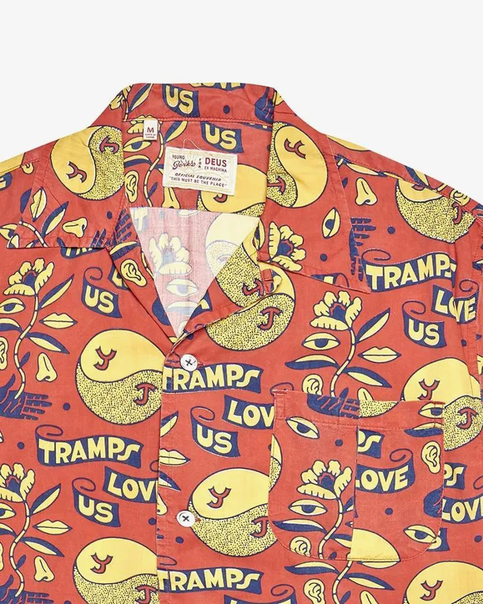 Men Love Tramp Shirt 8211 Red Molten Deus Ex Machina Shirts Men Love Tramp Shirt 8211 Red Molten Deus Ex Machina Shirts