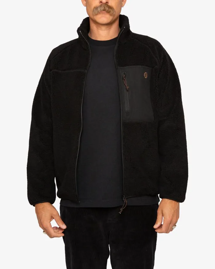 Men Mackay Fleece 8211 Black Deus Ex Machina HoodiesFleece