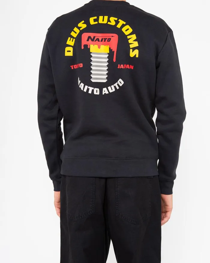 Men Naito Box Crew 8211 Black Deus Ex Machina HoodiesFleece Men Naito Box Crew 8211 Black Deus Ex Machina HoodiesFleece