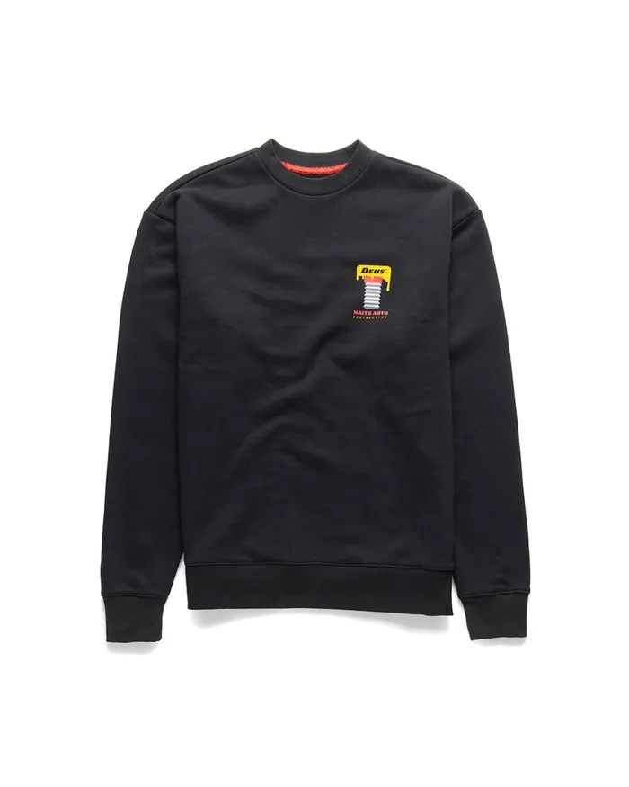 Men Naito Box Crew 8211 Black Deus Ex Machina HoodiesFleece Men Naito Box Crew 8211 Black Deus Ex Machina HoodiesFleece