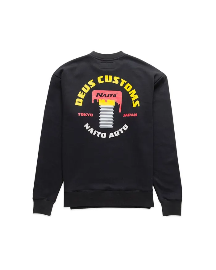 Men Naito Box Crew 8211 Black Deus Ex Machina HoodiesFleece Men Naito Box Crew 8211 Black Deus Ex Machina HoodiesFleece