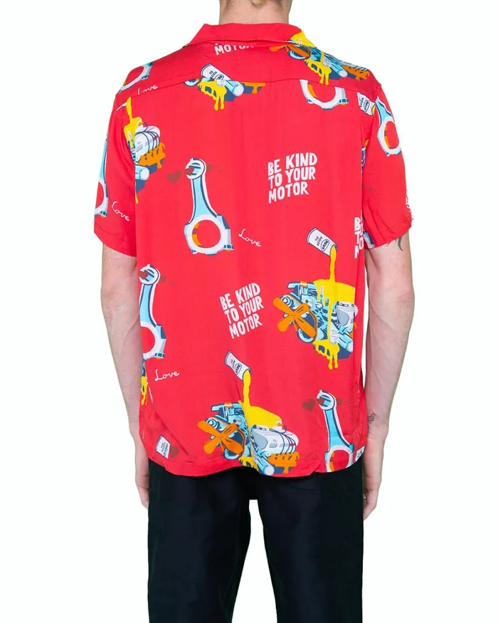 Men Naito Short Sleeve Shirt 8211 Race Red Deus Ex Machina Shirts Men Naito Short Sleeve Shirt 8211 Race Red Deus Ex Machina Shirts