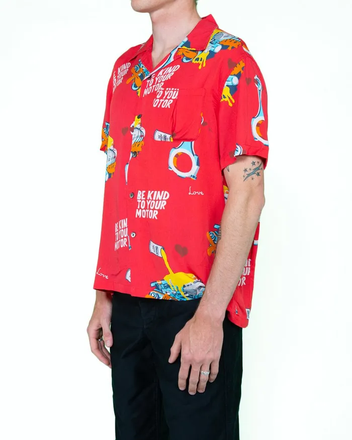 Men Naito Short Sleeve Shirt 8211 Race Red Deus Ex Machina Shirts Men Naito Short Sleeve Shirt 8211 Race Red Deus Ex Machina Shirts