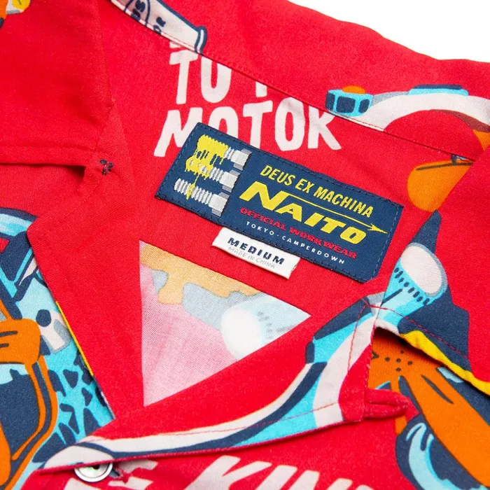 Men Naito Short Sleeve Shirt 8211 Race Red Deus Ex Machina Shirts Men Naito Short Sleeve Shirt 8211 Race Red Deus Ex Machina Shirts