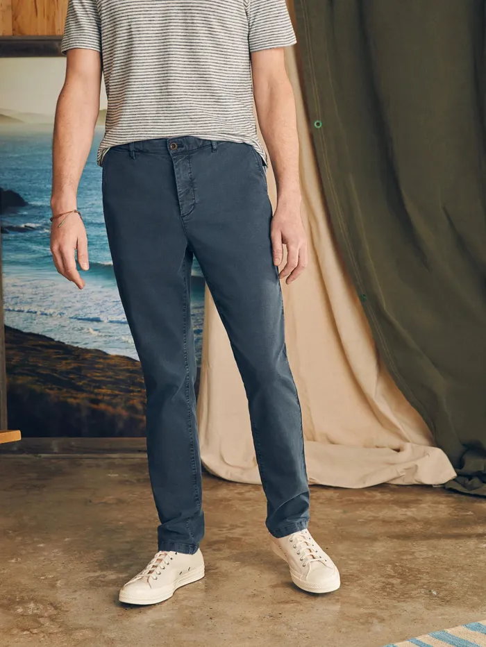 Men Pants Faherty Coastline Stretch Chino 32quot Inseam Blue Nights
