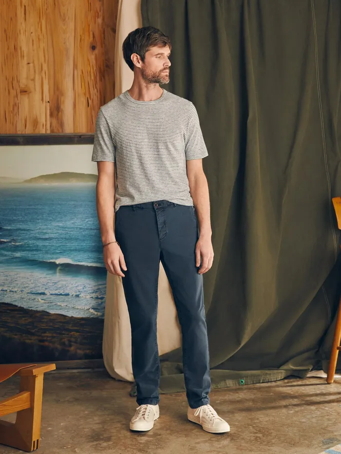 Men Pants Faherty Coastline Stretch Chino 32quot Inseam Blue Nights