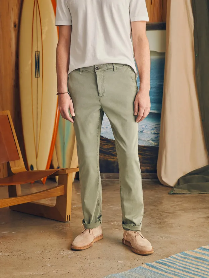 Men Pants Faherty Coastline Stretch Chino 32quot Inseam Mountain Olive