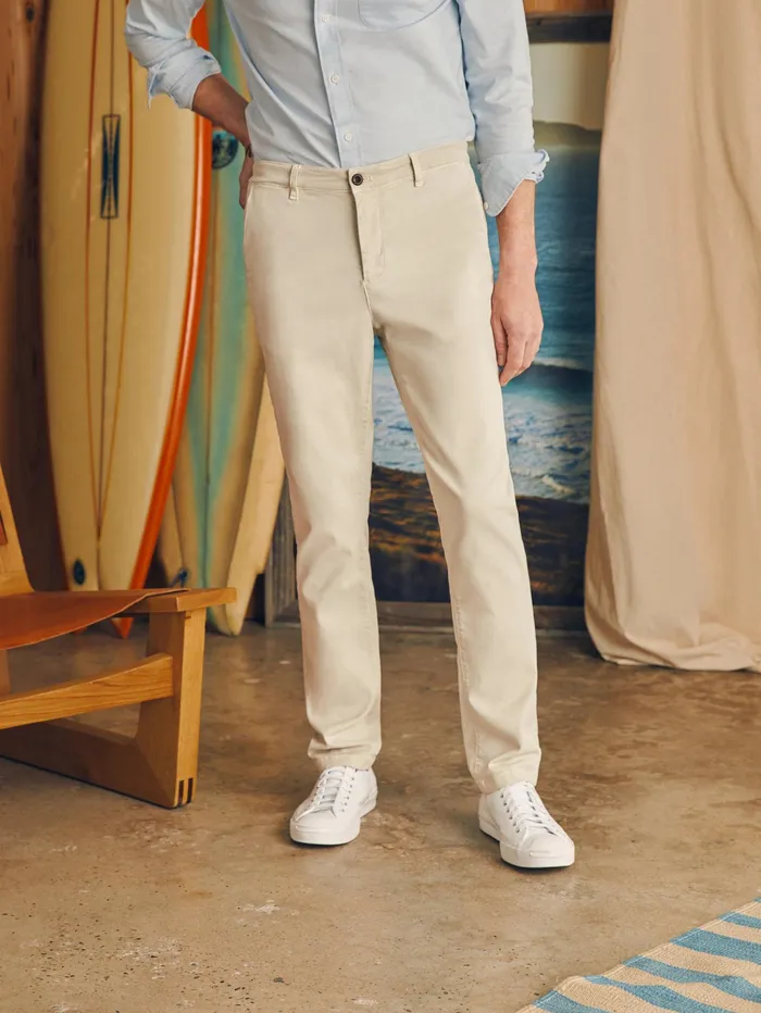 Men Pants Faherty Coastline Stretch Chino 32quot Inseam Stone
