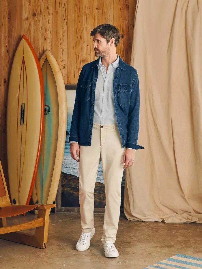 Men Pants Faherty Coastline Stretch Chino 32quot Inseam Stone