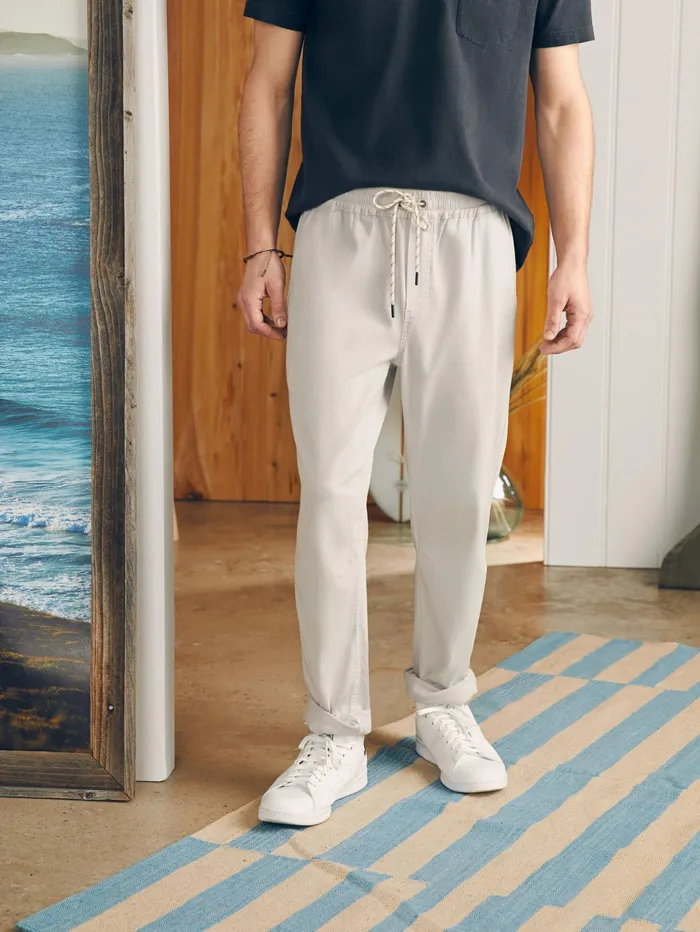 Men Pants Faherty Essential Drawstring Pant Birch