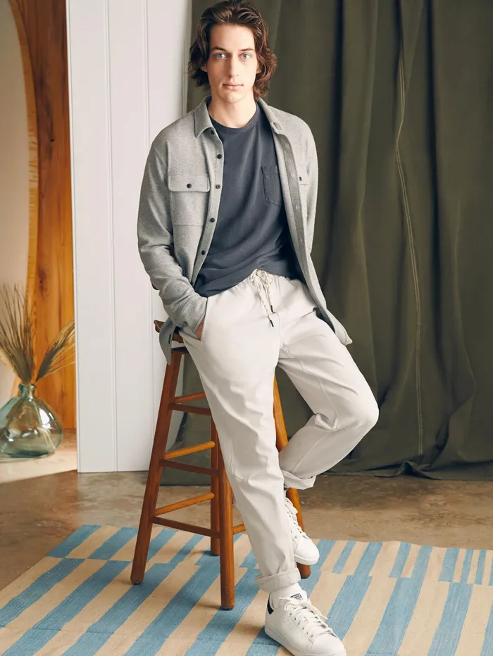 Men Pants Faherty Essential Drawstring Pant Birch