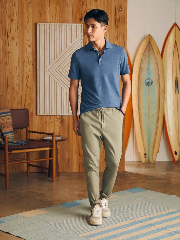 Men Pants Faherty Essential Drawstring Pant Coastal Sage