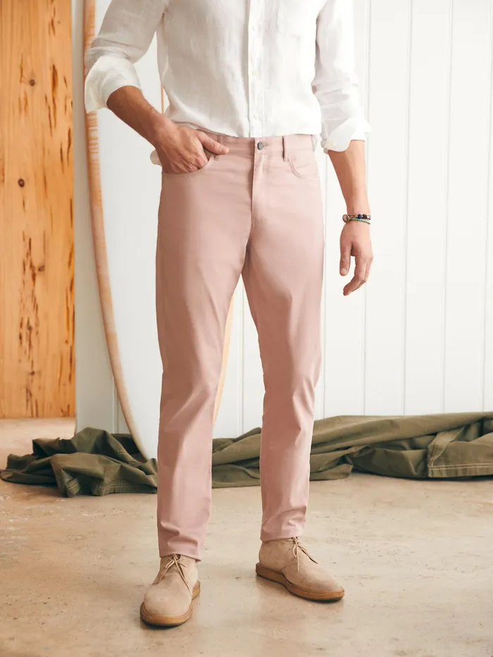 Men Pants Faherty Movement 5Pocket Pant 32quot Inseam Spring Quartz