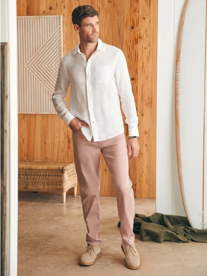 Men Pants Faherty Movement 5Pocket Pant 32quot Inseam Spring Quartz