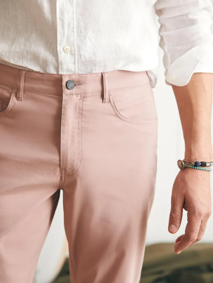 Men Pants Faherty Movement 5Pocket Pant 32quot Inseam Spring Quartz