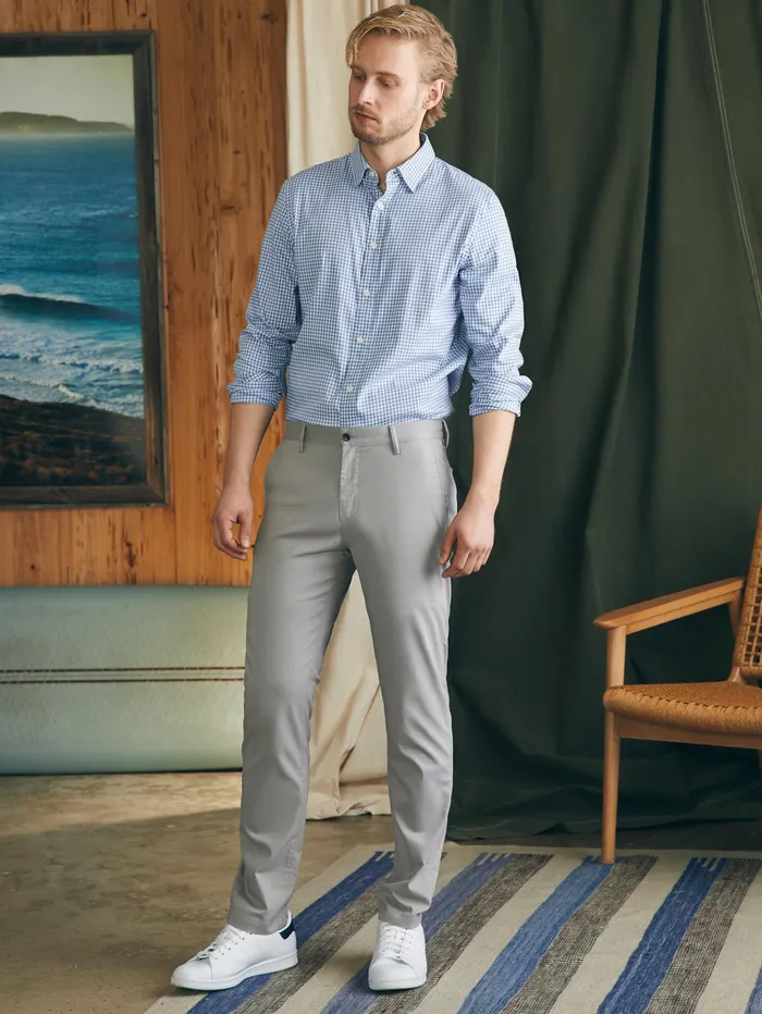 Men Pants Faherty Movement Chino Pant 32quot Inseam Fossil