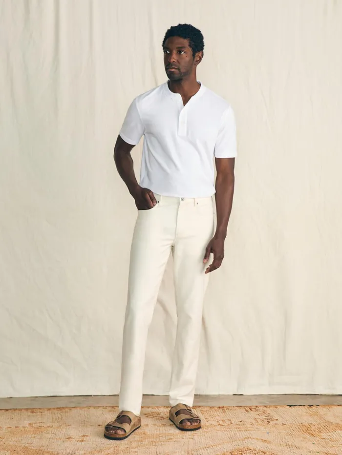 Men Pants Faherty Stretch Terry 5Pocket Athletic Fit Pant 32quot Inseam Cabo Blanco