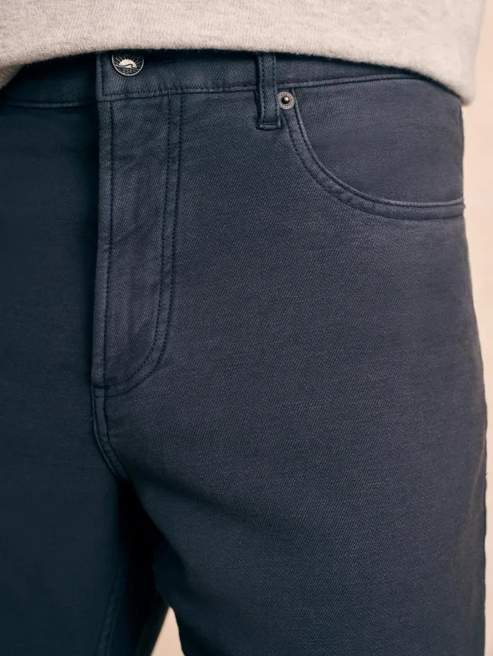 Men Pants Faherty Stretch Terry 5Pocket Athletic Fit Pant Navy