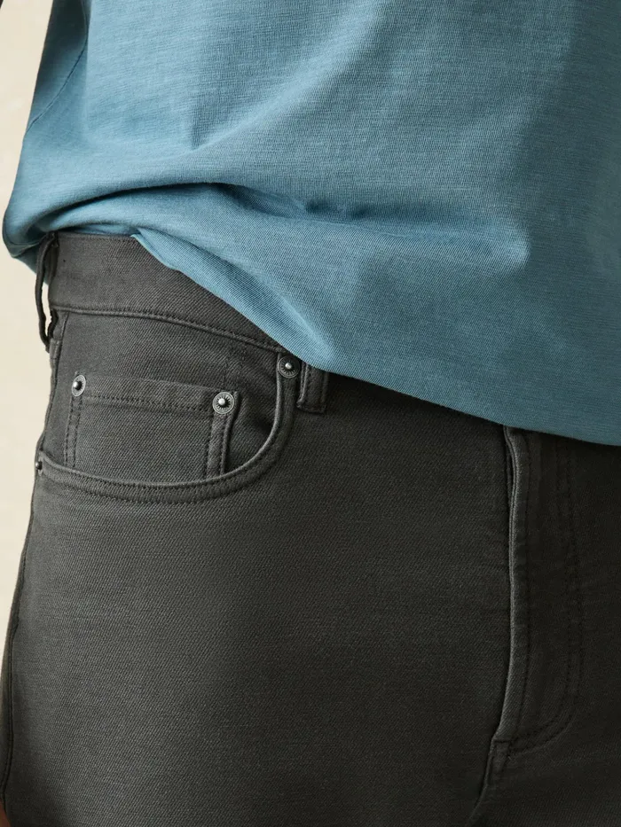 Men Pants Faherty Stretch Terry 5Pocket Athletic Fit Pant Onyx Black
