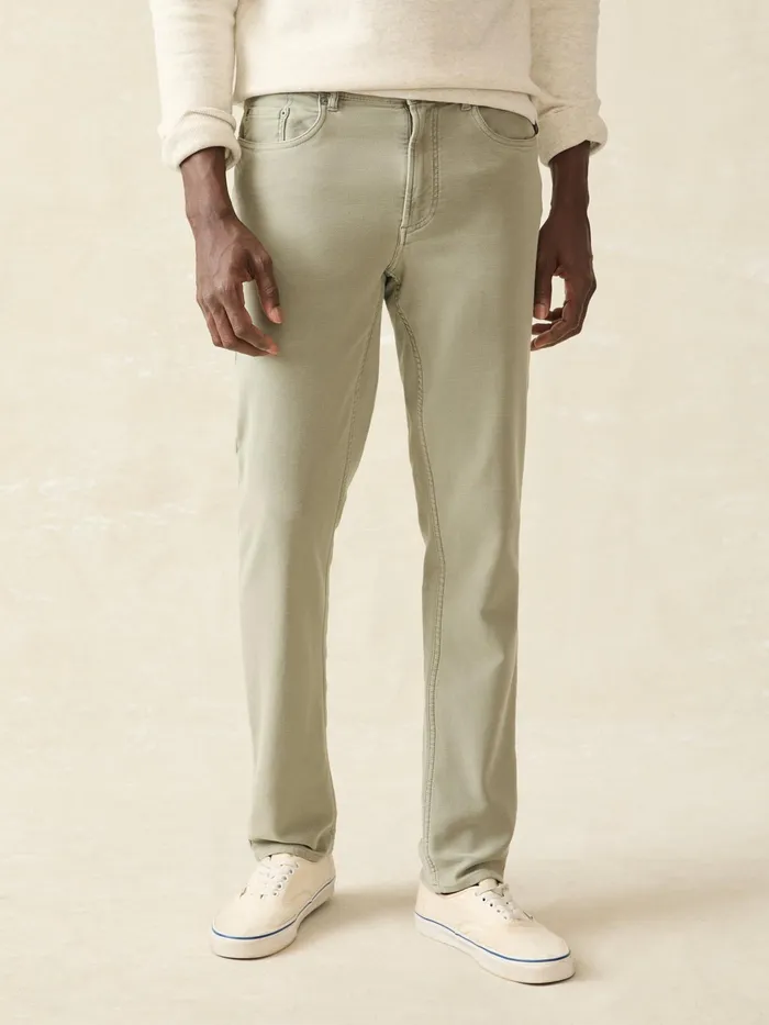 Men Pants Faherty Stretch Terry 5Pocket Pant Faded Olive