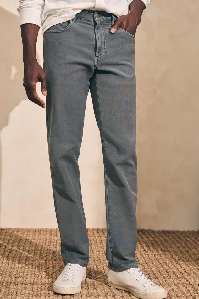 Men Pants Faherty Stretch Terry 5Pocket Pant Slate