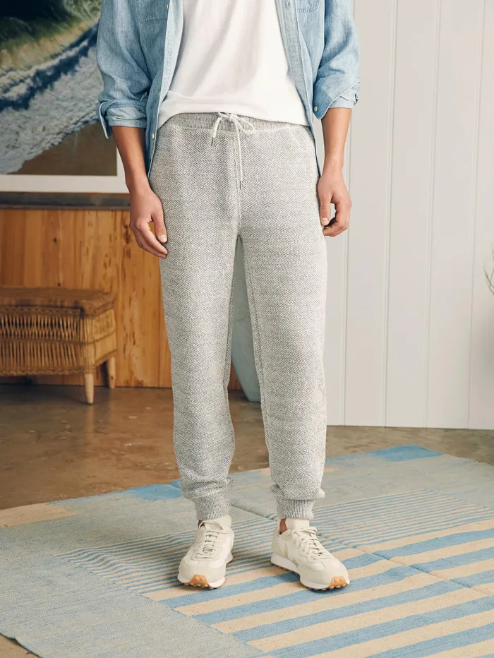 Men Pants Faherty Whitewater Sweatpant Grey Shell Loop