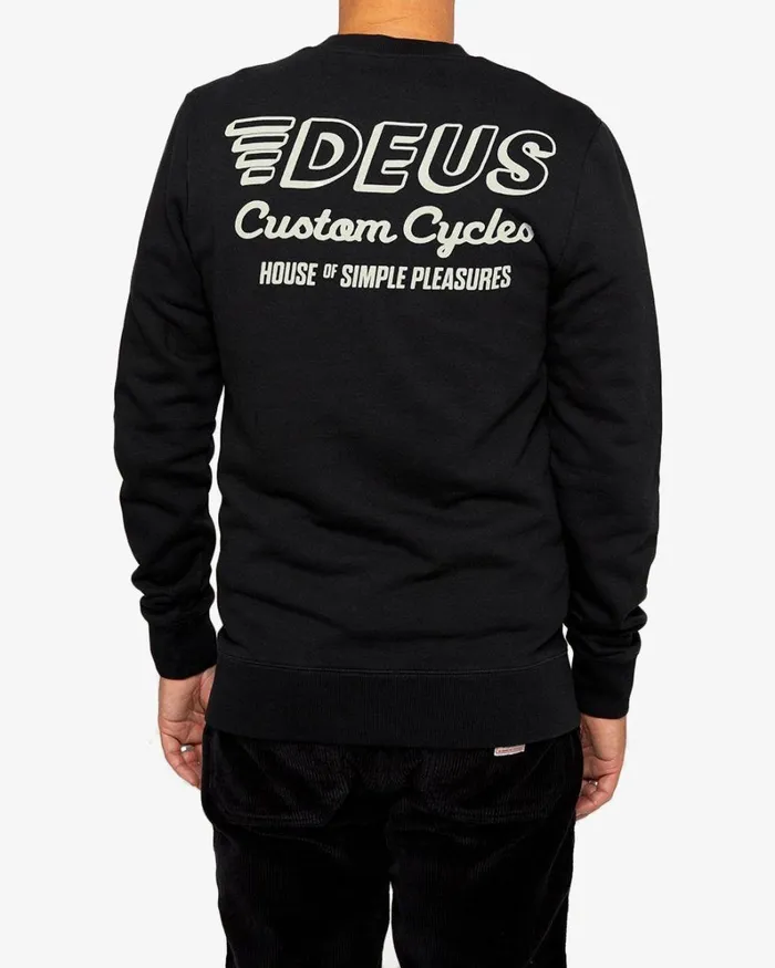 Men Pillar Crew 8211 Black Deus Ex Machina HoodiesFleece Men Pillar Crew 8211 Black Deus Ex Machina HoodiesFleece