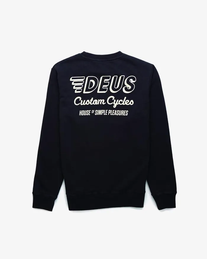 Men Pillar Crew 8211 Black Deus Ex Machina HoodiesFleece Men Pillar Crew 8211 Black Deus Ex Machina HoodiesFleece