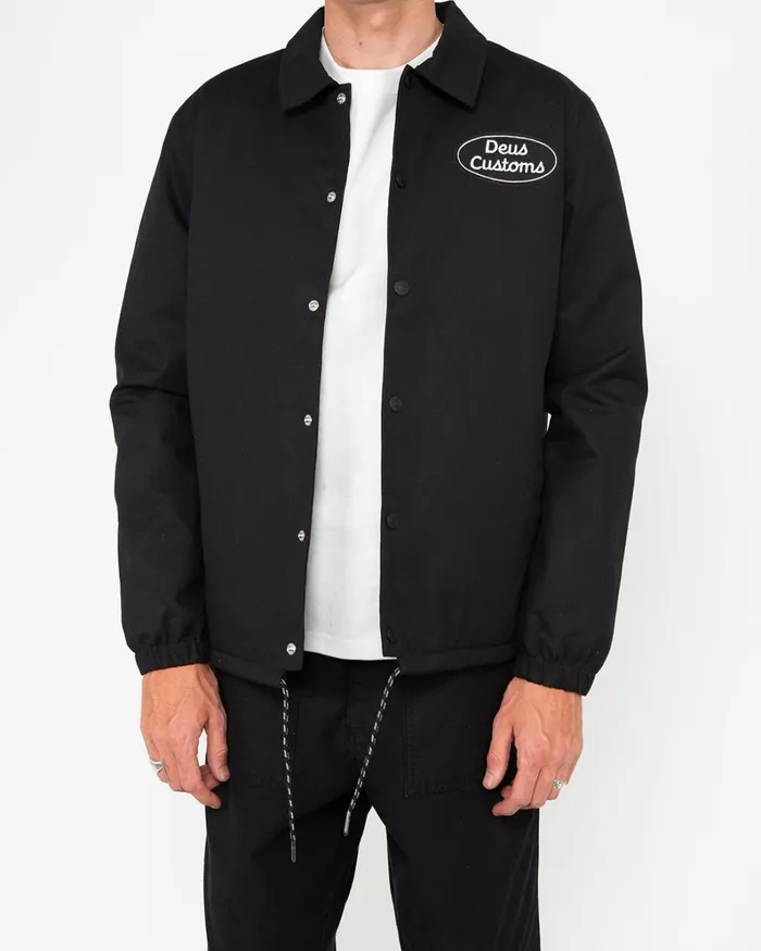 Men Plenty Coach Jacket 8211 Black Deus Ex Machina Jackets