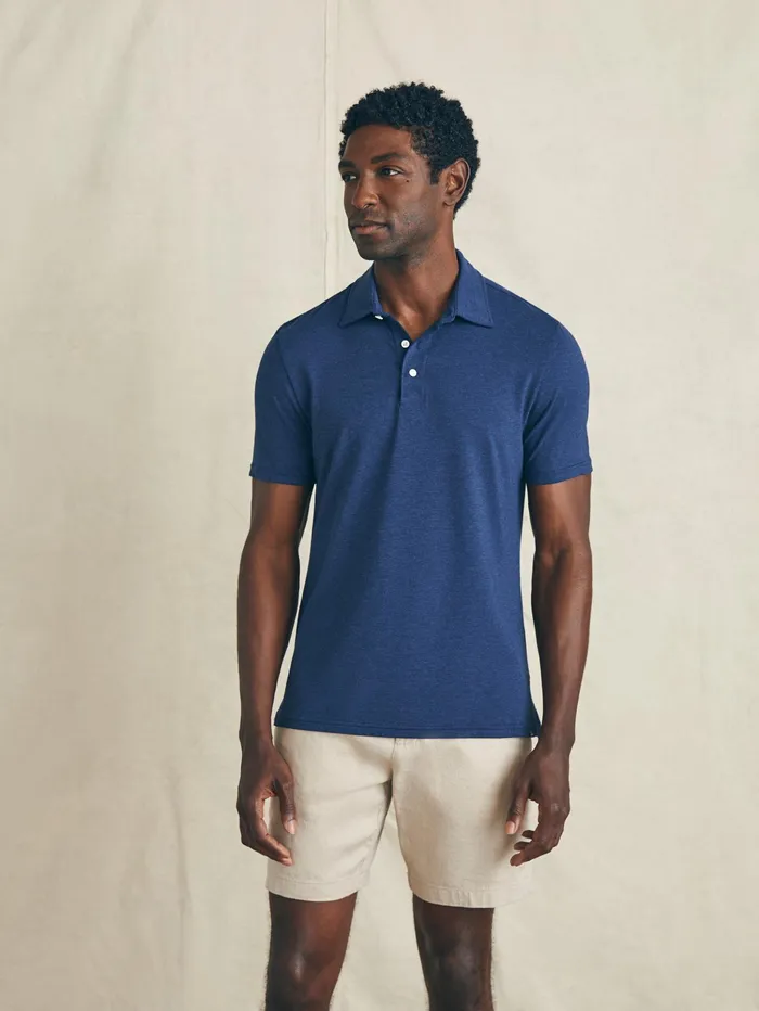 Men Polo Shirts Faherty Movement ShortSleeve Polo Shirt Tall Great Falls Heather
