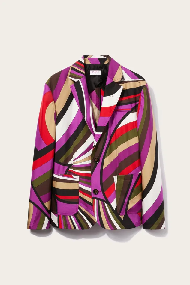 Men Ready To Wear PUCCI IridePrint SilkTwill Blazer