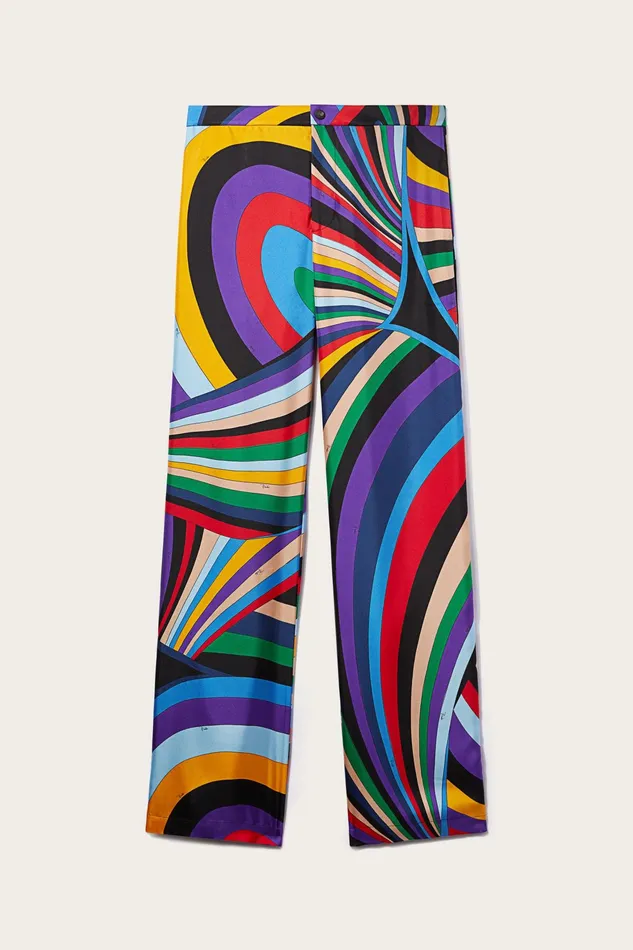 Men Ready To Wear PUCCI IridePrint SilkTwill Trousers