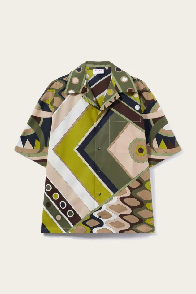 Men Ready To Wear PUCCI VivaraPrint Cotton Bowling Shirt