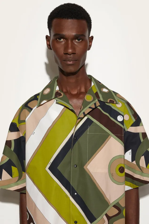 Men Ready To Wear PUCCI VivaraPrint Cotton Bowling Shirt