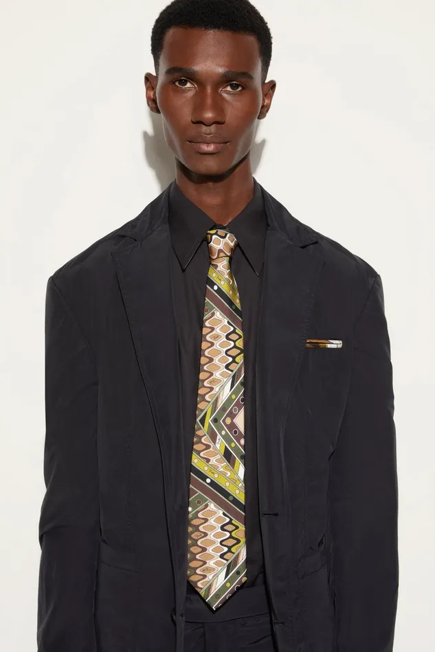 Men Ready To Wear PUCCI VivaraPrint SilkTwill Tie