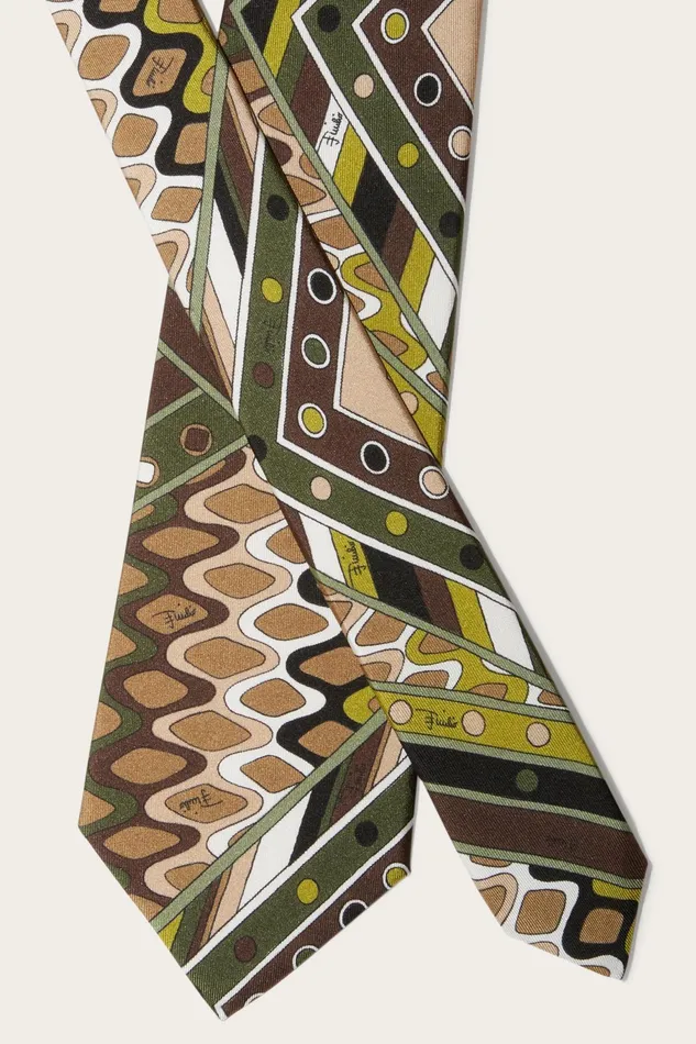 Men Ready To Wear PUCCI VivaraPrint SilkTwill Tie