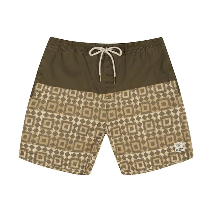 Men Sandbar Breeze Blocks Boardshort 8211 Dark Olive Deus Ex Machina Boardshorts