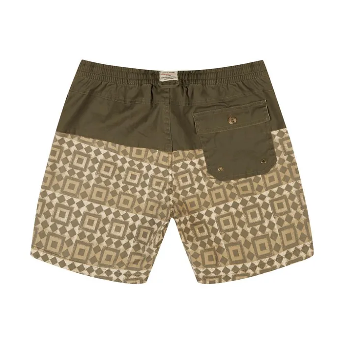 Men Sandbar Breeze Blocks Boardshort 8211 Dark Olive Deus Ex Machina Boardshorts