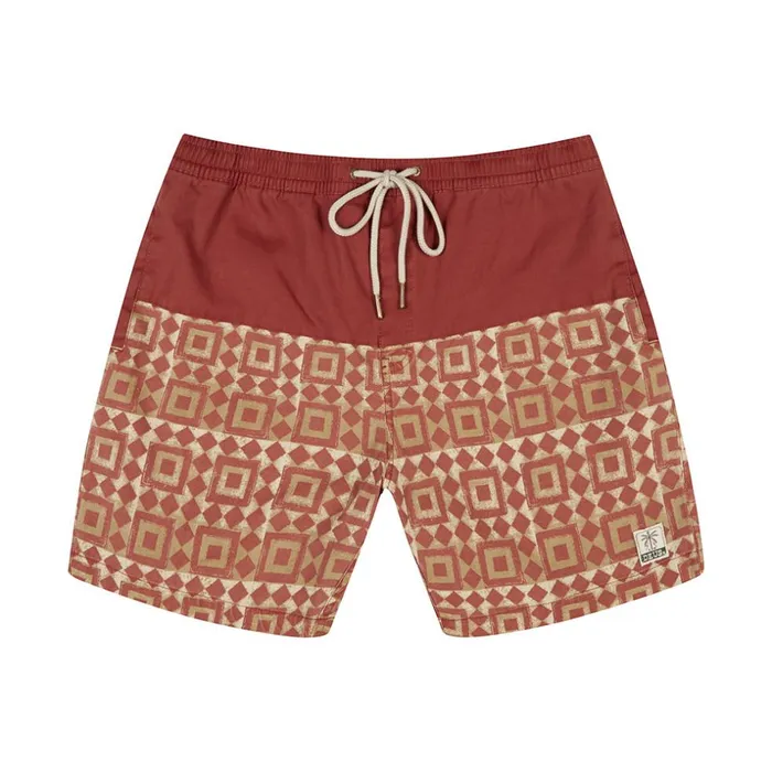 Men Sandbar Breeze Blocks Boardshort 8211 Red Ochre Deus Ex Machina Boardshorts