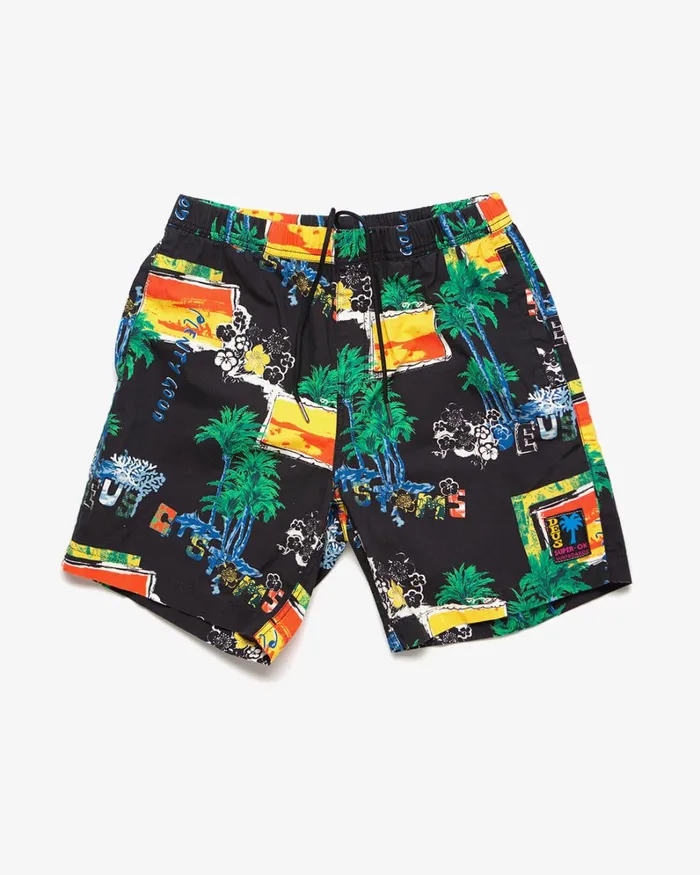Men Sandbar Lambada 8211 Black Deus Ex Machina Boardshorts