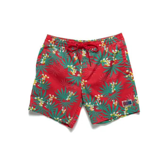 Men Sandbar Monkey Puzzle Shorts 8211 Red Poppy Deus Ex Machina Boardshorts