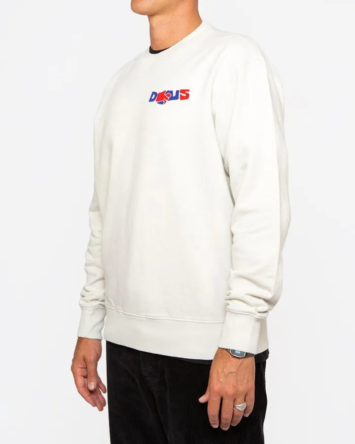 Men Sazzi Quattro Crew 8211 Dirty White Deus Ex Machina HoodiesFleece Men Sazzi Quattro Crew 8211 Dirty White Deus Ex Machina HoodiesFleece