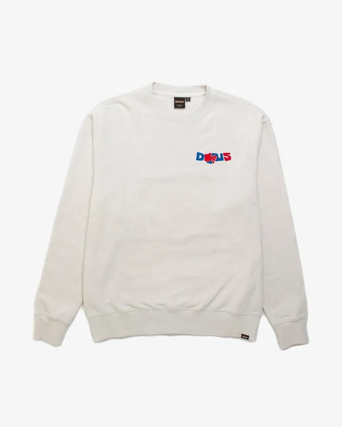 Men Sazzi Quattro Crew 8211 Dirty White Deus Ex Machina HoodiesFleece Men Sazzi Quattro Crew 8211 Dirty White Deus Ex Machina HoodiesFleece