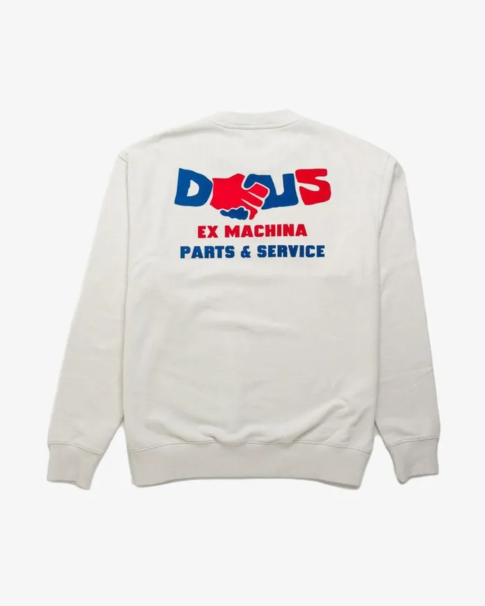 Men Sazzi Quattro Crew 8211 Dirty White Deus Ex Machina HoodiesFleece Men Sazzi Quattro Crew 8211 Dirty White Deus Ex Machina HoodiesFleece