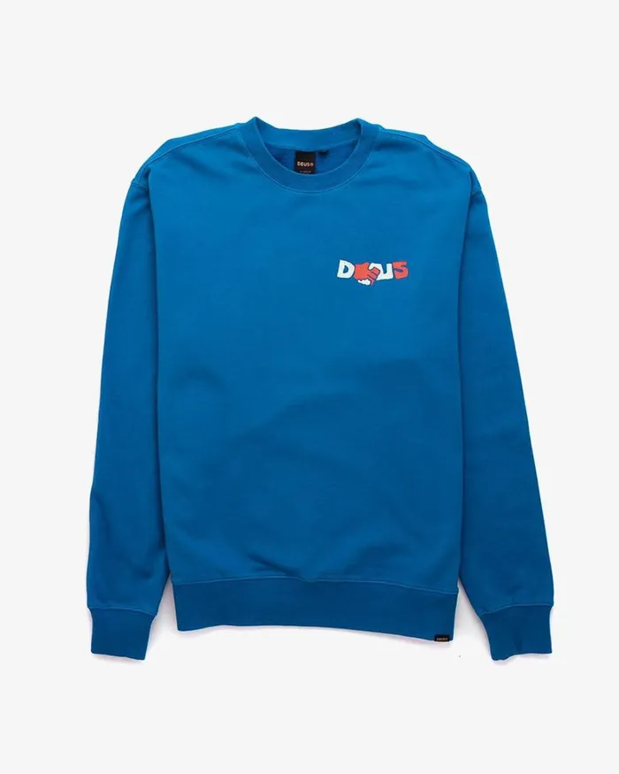Men Sazzi Quattro Crew 8211 True Blue Deus Ex Machina HoodiesFleece Men Sazzi Quattro Crew 8211 True Blue Deus Ex Machina HoodiesFleece
