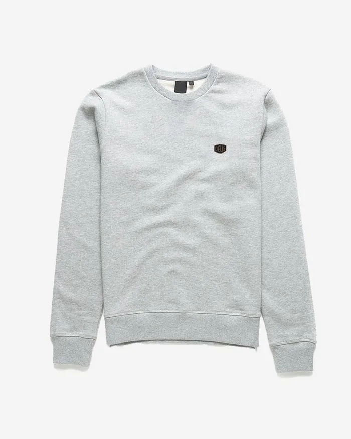 Men Shield Standard Crew 8211 Grey Marle Deus Ex Machina HoodiesFleece