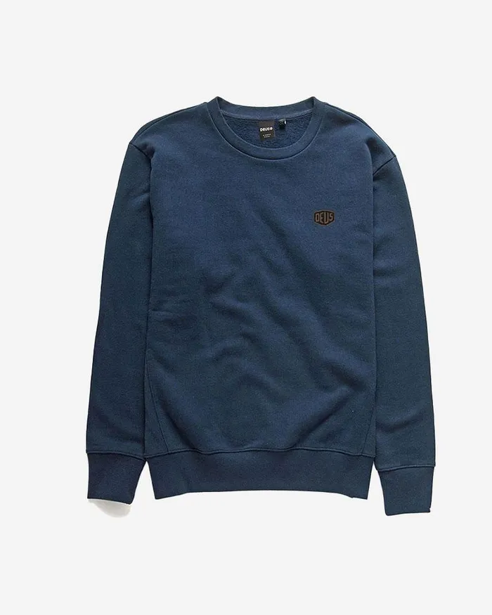 Men Shield Standard Crew 8211 Navy Deus Ex Machina HoodiesFleece
